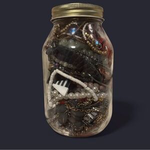 random Assorted Jewelry in Glass Jar